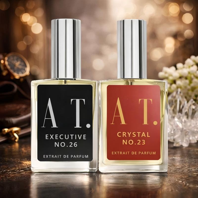The Collection Perfume Fragrance - ALTフレグランス エグゼクティブNo.26＆クリスタルNo.23 エクストラ・ド・パルファム セット、2×3.4オンス。ウッディ、フルーティー、アンバー、フローラルの香りのユニセックス香水コレクション。
